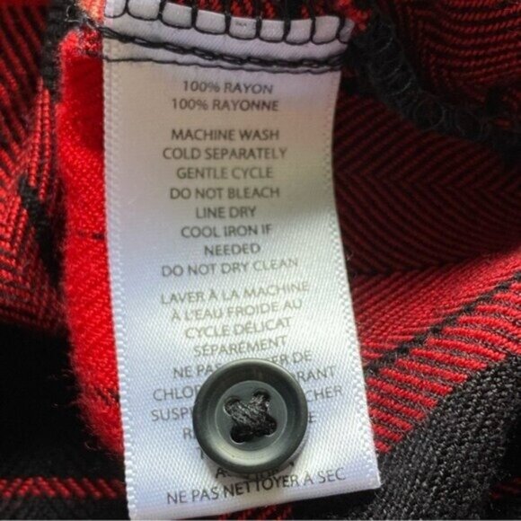 Beachlunchlounge Women's Plaid Long-Sleeved Button-Down Top Size XL - Picture 8 of 8